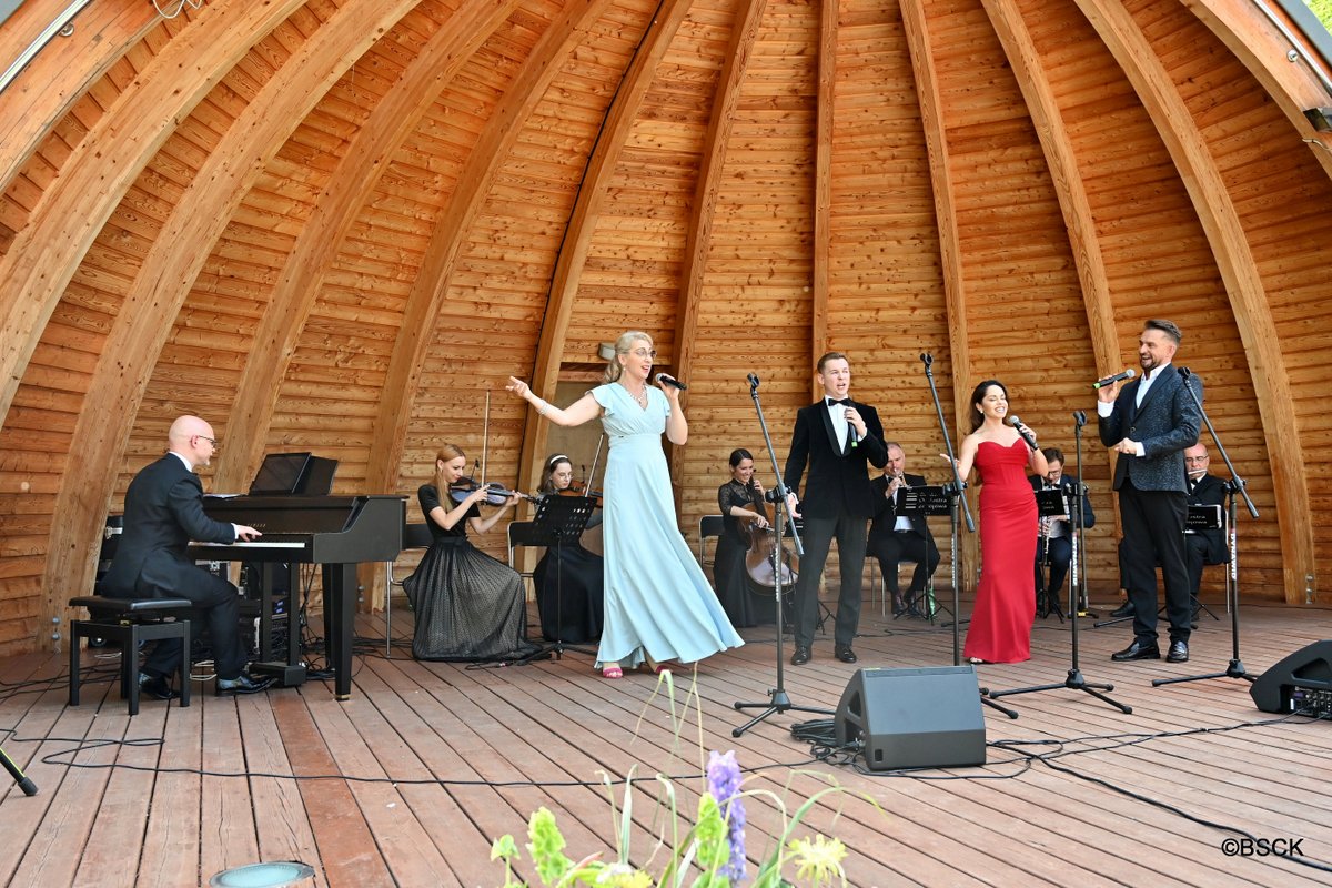 artyści na scenie muszli koncertowej